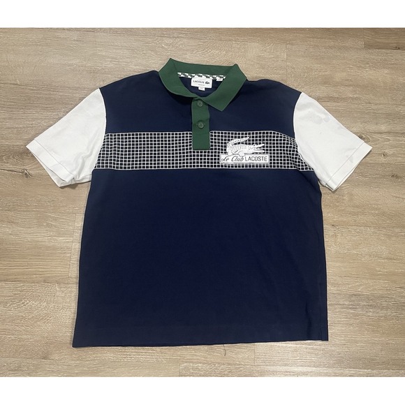 Lacoste Men's Sz S Polo Shirt Navy Flour Loose-Fit Le-Club Croc Short Sleeve - Picture 1 of 10